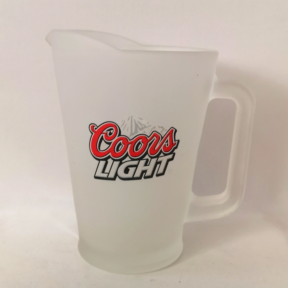 Frosted Glass Coors Light Beer Pitcher in Excellent Condition